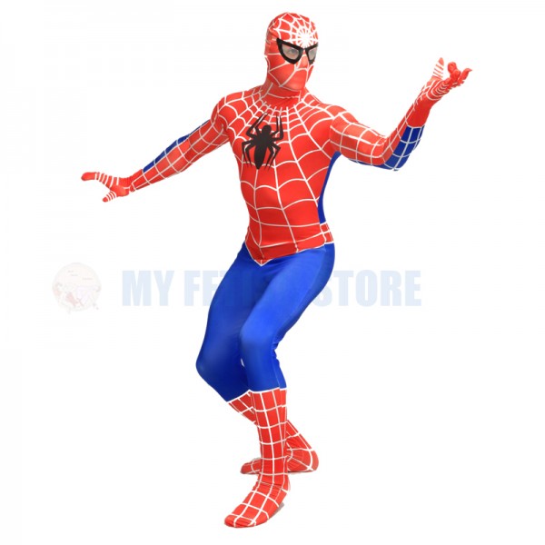 Full Body red and blue Spider-man Lycra Spandex Bodysuit Cosplay Zentai ...